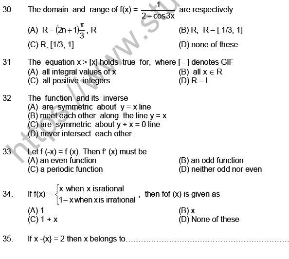 JEE Mathematics Relation And Functions MCQs Set B, Multiple Choice ...